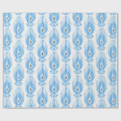 イカットパターン（青と白） ラッピングペーパー (フラット)