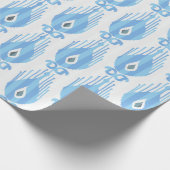 イカットパターン（青と白） ラッピングペーパー (角)