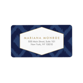 イカットパターン(Blue Designer住所 シール) ラベル