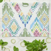 イカットフローラシームレスパターン キッチンタオル (折り畳み)