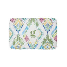 イカットフローラシームレスパターン バスマット