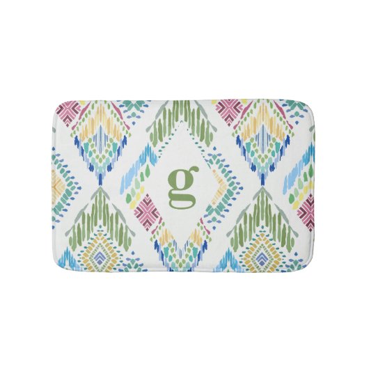 イカットフローラシームレスパターン バスマット (正面)