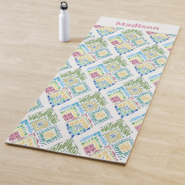 イカットフローラシームレスパターン ヨガマット