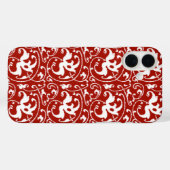 イカットフローラダマスク-濃赤と白色 Case-Mate iPhoneケース (裏面 (横))