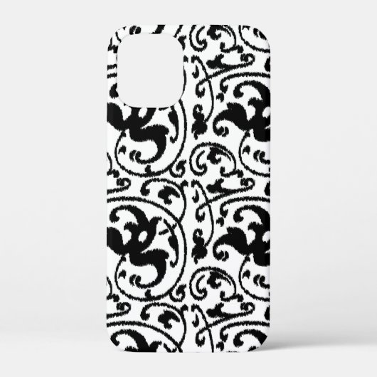 イカットフローラダマスク – 白と黒 Case-Mate iPhoneケース (裏面)