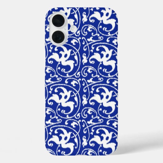 イカットフローラダマスク – Cobalt Blue and White Case-Mate iPhoneケース (裏面)
