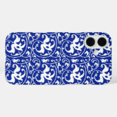 イカットフローラダマスク – Cobalt Blue and White Case-Mate iPhoneケース (裏面 (横))