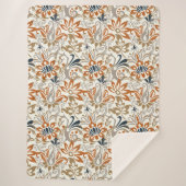 イカットフローラペイズリーシームレスパターン シェルパブランケット (正面)