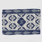イカットフローラペイズリーパターン ゴルフタオル (横)