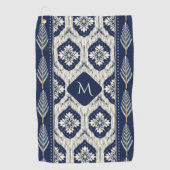 イカットフローラペイズリーパターン ゴルフタオル (正面)