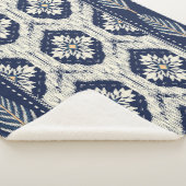 イカットフローラペイズリーパターン シェルパブランケット (3/4)