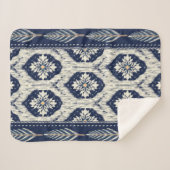 イカットフローラペイズリーパターン シェルパブランケット (正面(横))