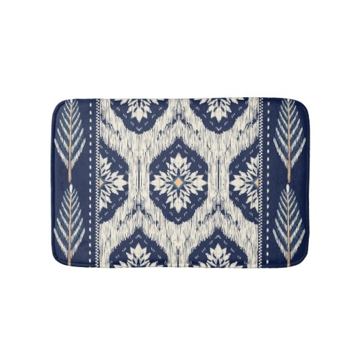 イカットフローラペイズリーパターン バスマット (正面)