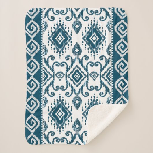 イカットペイズリーパターン シェルパブランケット (正面)
