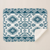 イカットペイズリーパターン シェルパブランケット (正面(横))