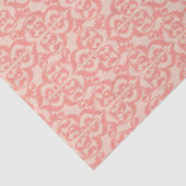 イカットムーリッシュダマスク – ピーチとコーラルピンク 薄葉紙 (詳細)