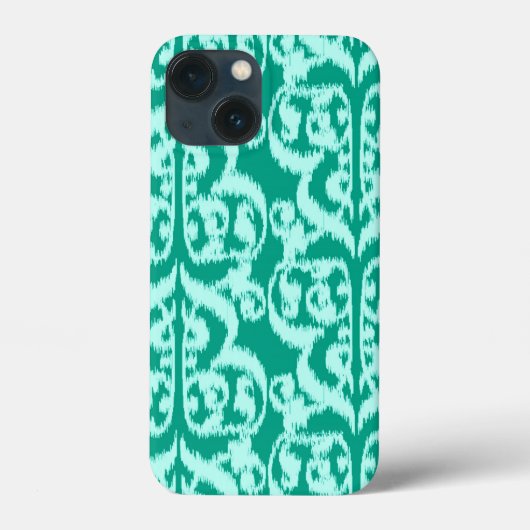 イカットムーリッシュダマスク – 孔雀とアクア Case-Mate iPhoneケース (裏面)