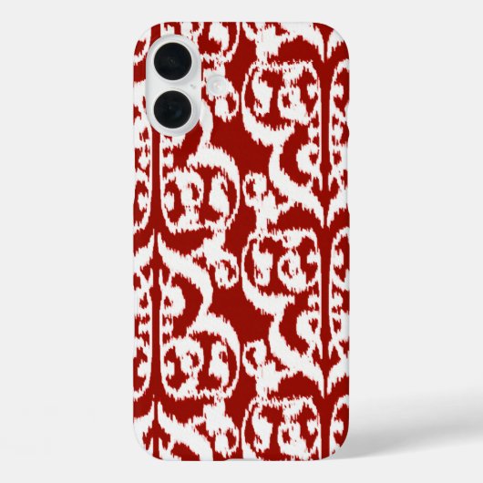 イカットムーリッシュダマスク – 暗赤と白色 Case-Mate iPhoneケース (裏面)
