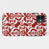 イカットムーリッシュダマスク – 暗赤と白色 Case-Mate iPhoneケース (裏面(横))