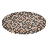 イカットムーリッシュダマスク – 桃と木炭グレー カッティングボード (角)