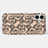 イカットムーリッシュダマスク – 桃と木炭グレー Case-Mate iPhoneケース (裏面 (横))