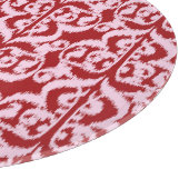 イカットムーリッシュダマスク – 濃い赤とピンク カッティングボード (角)