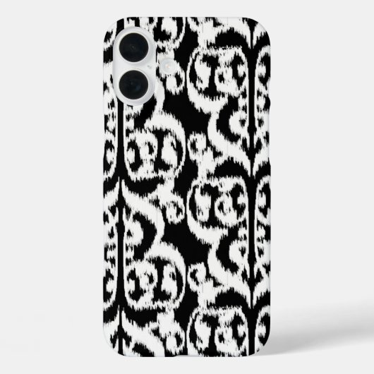 イカットムーリッシュダマスク – 白と黒 Case-Mate iPhoneケース (裏面)