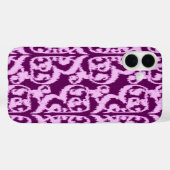 イカットムーリッシュダマスク – 紫と蘭 Case-Mate iPhoneケース (裏面 (横))