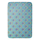 イカット孔雀の羽模様グラデーション洗い背景 バスマット (正面縦)