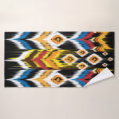 イカット幾何学民俗オーナメント。部族民族6族 バスタオル (バスタオル)