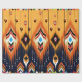 イカット幾何学民俗オーナメント。部族民 ラッピングペーパー (フラット)