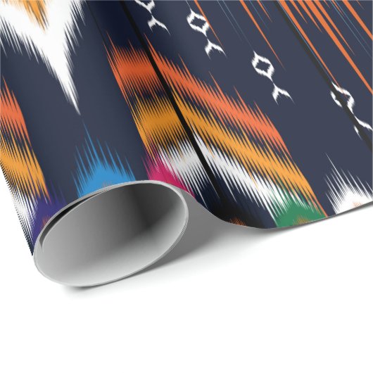 イカット幾何学民俗オーナメント。部族民 ラッピングペーパー (ロールコーナー)