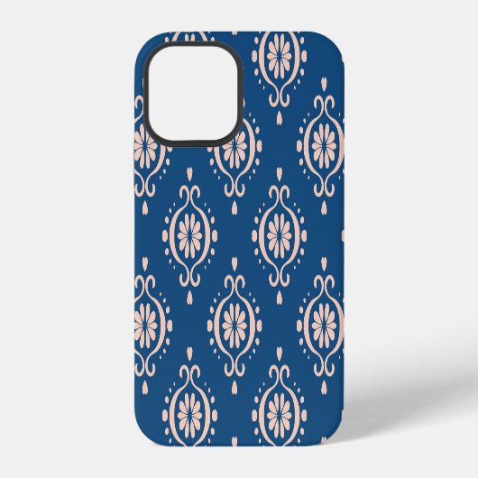 イカット幾何学民俗ダマスク模様 iPhoneケース (裏面)