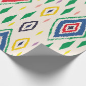 イカット幾何学的民俗オーナメントとダイヤモンド。Tr ラッピングペーパー (角)