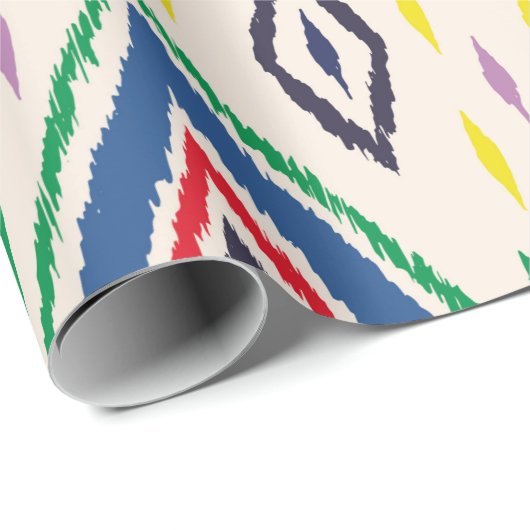 イカット幾何学的民俗オーナメントとダイヤモンド。Tr ラッピングペーパー (ロールコーナー)