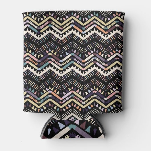イカット幾何学的民俗学、部族のアステカパターン。 缶クーラー (正面)
