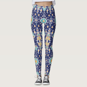 イカット幾何学的：民俗東洋オーナメント。 レギンス