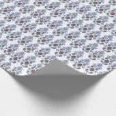 イカット抽象芸術:水彩東洋のモチーフ。 ラッピングペーパー (角)