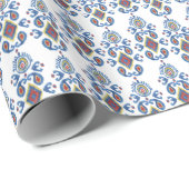 イカット抽象芸術:水彩東洋のモチーフ。 ラッピングペーパー (ロールコーナー)