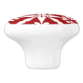 イカット星模様 – 暗赤と白 セラミックノブ (側面)