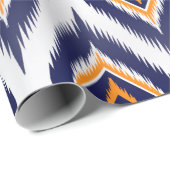 イカット柄織物のエスニック・トライバル・モチーフマ ラッピングペーパー (ロールコーナー)