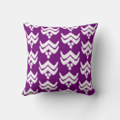 イカット様式化フローラ-アメジスト紫と白 クッション (裏面)