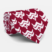 イカット様式化フローラ – ブルゴーニュと白 ネクタイ (ロール)