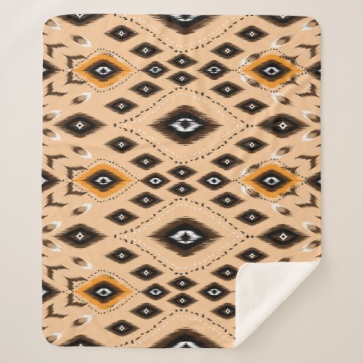 イカット民族幾何学民俗様式 シェルパブランケット (正面)
