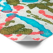 イカット民族抽象芸術パターン。シャーマンパターン。ペニ ポスター (角)