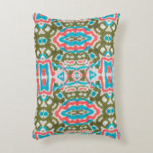 イカット民族抽象芸術パターン。シャーマン模様。ペニ アクセントクッション (正面(垂直))