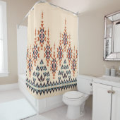 イカット民族抽象芸術美術イカット  シャワーカーテン (インサイチュ)