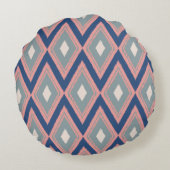 イカット系列幾何学的 ラウンドクッション (裏面)
