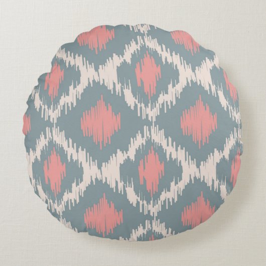 イカット系 ラウンドクッション (正面)