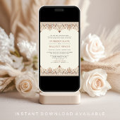 イカット縁どオール・イン・ワン・アナンド・カラジ・シーク結婚ズ 招待状